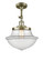 Franklin Restoration One Light Semi-Flush Mount in Antique Brass (405|201F-AB-G542)