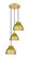 Ballston Three Light Pendant in Satin Gold (405|113B-3P-SG-M14-SG)