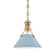 Painted No.2 One Light Pendant in Aged Brass/Blue Bird (70|MDS351-AGB/BB)