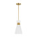 Heath One Light Pendant in Matte White and Burnished Brass (454|EP1221MWTBBS)
