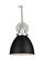 Wellfleet One Light Wall Sconce in Midnight Black and Polished Nickel (454|CW1161MBKPN)