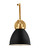 Wellfleet One Light Wall Sconce in Midnight Black and Burnished Brass (454|CW1161MBKBBS)