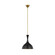 Lucerne One Light Pendant in Midnight Black and Burnished Brass (454|AEP1011BBSMBK)