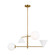 Cosmo Four Light Chandelier in Matte White and Burnished Brass (454|AEC1104MWTBBS)
