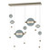 Abacus Abacus 7-Light Double Linear LED Pendant in Soft Gold (39|139054-LED-STND-84-YL0694)