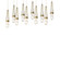 Link Link 10-Light Blown Glass Pendant in Modern Brass (39|131200-SKT-LONG-86-YJ0434)