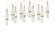 Link Link 10-Light Blown Glass Pendant in Modern Brass (39|131200-SKT-LONG-86-YG0434)