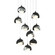 Brooklyn Brooklyn 9-Light Double Shade Pendant in Black (39|131105-SKT-LONG-10-82-GG0711)