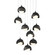 Brooklyn Brooklyn 9-Light Double Shade Pendant in Black (39|131105-SKT-LONG-10-20-GG0711)