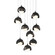 Brooklyn Brooklyn 9-Light Double Shade Pendant in Black (39|131105-SKT-LONG-10-14-GG0711)