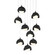 Brooklyn Brooklyn 9-Light Double Shade Pendant in Black (39|131105-SKT-LONG-10-10-GG0711)