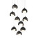 Brooklyn Brooklyn 9-Light Double Shade Pendant in Black (39|131105-SKT-LONG-10-07-GG0711)