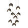 Brooklyn Brooklyn 9-Light Double Shade Pendant in Bronze (39|131105-SKT-LONG-05-07-GG0711)