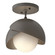 Brooklyn Brooklyn 1-Light Double Shade Semi-Flush in Natural Iron (39|121377-SKT-20-07-GG0711)