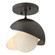 Brooklyn Brooklyn 1-Light Double Shade Semi-Flush in Oil Rubbed Bronze (39|121377-SKT-14-02-GG0711)