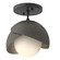 Brooklyn Brooklyn 1-Light Double Shade Semi-Flush in Black (39|121377-SKT-10-20-GG0711)