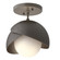 Brooklyn Brooklyn 1-Light Double Shade Semi-Flush in Dark Smoke (39|121377-SKT-07-14-GG0711)