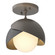 Brooklyn Brooklyn 1-Light Double Shade Semi-Flush in Dark Smoke (39|121377-SKT-07-10-GG0711)