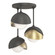 Brooklyn Brooklyn 3-Light Double Shade Semi-Flush in Natural Iron (39|121374-SKT-20-86-GG0711)