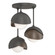 Brooklyn Brooklyn 3-Light Double Shade Semi-Flush in Natural Iron (39|121374-SKT-20-05-GG0711)