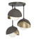 Brooklyn Brooklyn 3-Light Double Shade Semi-Flush in Dark Smoke (39|121374-SKT-07-84-GG0711)
