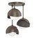 Brooklyn Brooklyn 3-Light Double Shade Semi-Flush in Bronze (39|121374-SKT-05-07-GG0711)