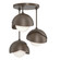 Brooklyn Brooklyn 3-Light Double Shade Semi-Flush in Bronze (39|121374-SKT-05-05-GG0711)