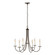 Simple Lines Six Light Chandelier in Bronze (39|101160-SKT-05)