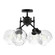 Axel Four Light Semi-Flush Mount in Matte Black (62|1945-SF BLK-GLOBE-SD)