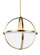 Alturas Three Light Pendant in Satin Brass (1|6624603EN3-848)
