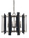 Louvre Six Light Chandelier in Polished Nickel with Matte Black Accents (8|4807 PN/MBLACK)