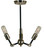 Felix Three Light Chandelier in Antique Brass with Matte Black (8|4683 AB/MBLACK)