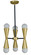 Equinox Six Light Chandelier in Satin Brass with Matte Black Accents (8|3033 SB/MBLACK)