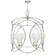 Cienfuegos Six Light Chandelier in Silver Leaf w/White Fabric Shades (48|889840-SF41)