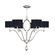 Allegretto Six Light Chandelier in Silver Leaf w/Black Fabric & Silver Inner Lining Shades (48|785840-SF42)