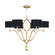 Allegretto Six Light Chandelier in Gold Leaf w/Black Fabric & Gold Inner Lining Shades (48|785840-SF34)