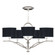 Allegretto Five Light Chandelier in Silver Leaf w/Black Fabric & Silver Inner Lining Shade (48|785440-SF42)