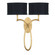 Allegretto Two Light Wall Sconce in Gold Leaf w/Black Fabric & Gold Inner Lining Shades (48|784750-SF34)