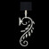 Crystal Laurel One Light Wall Sconce in Silver Leaf w/Black Fabric & Silver Inner Lining Shade (48|774650-SF42)