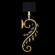 Crystal Laurel One Light Wall Sconce in Gold Leaf w/Black Fabric & Gold Inner Lining Shade (48|774650-SF34)
