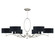 Allegretto Six Light Chandelier in Silver Leaf w/Black Fabric & Silver Inner Lining Shades (48|771740-SF42)