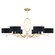 Allegretto Six Light Chandelier in Gold Leaf w/Black Fabric & Gold Inner Lining Shades (48|771740-SF34)