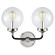 Bistro Two Light Wall Sconce in Polished Nickel and Black (268|S 2026PN/BLK-CG)
