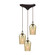 Hammered Glass Three Light Pendant in Oil Rubbed Bronze (45|10840/3)