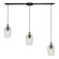 Hammered Glass Three Light Pendant in Oil Rubbed Bronze (45|10331/3L-CLR)