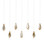 Glace Seven Light Pendant in Raj Mirror/Antique Brass/Silver (142|9000-1059)