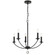 Mila Five Light Chandelier in Black (60|MIL-8005-BK)