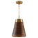 Dodd One Light Pendant in Dark Wood and True Brass (65|330314WR)