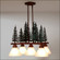 Cedarwood-Cedar Tree CG/RP Five Light Chandelier in Cedar Green/Rust Patina (172|H43543CW-03)