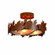 Crestline-Maple Leaf Three Light Semi-Flush Mount in Rust Patina (172|A48305AM-02)